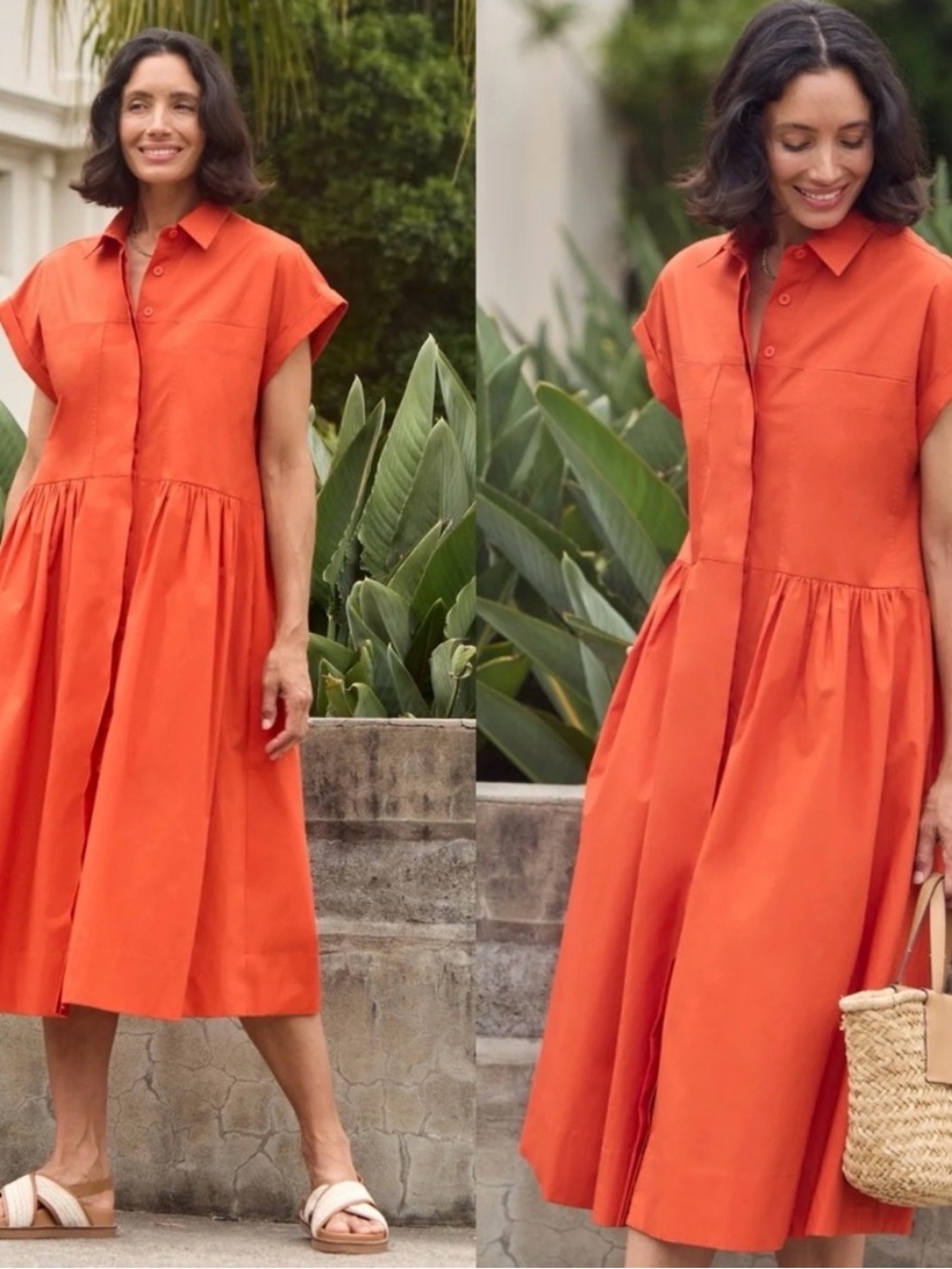Maye Harper Shirtdress Tangerine Poplin Cotton 2X NWT